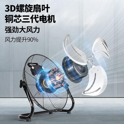 【铜芯电机 工业级强力】电风扇 大风力家用商用强力大功率落地扇 工厂用爬地台式趴地扇 商品图1