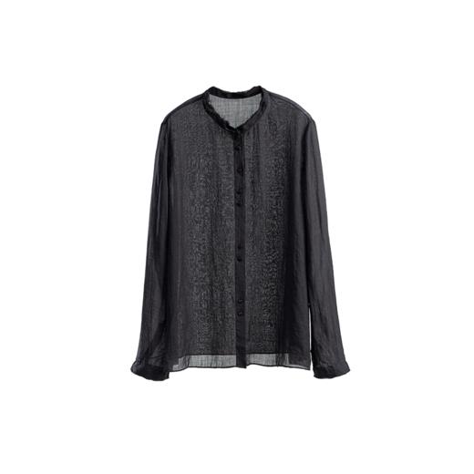 绽放旅行女装129朵/【黑白灰系列·浪子艺术家】高支苎麻长袖衬衫 商品图4