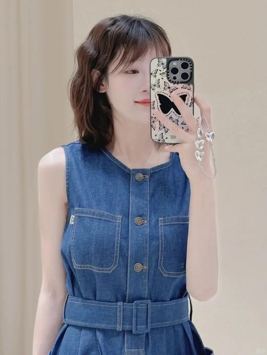 【高品质私服】【IC轻薄棉弹牛仔及膝连衣裙】经典藏青色牛仔 配色隽永 不易过时，优雅又性感N1281-CC【无标出货 介意慎拍】 商品图2