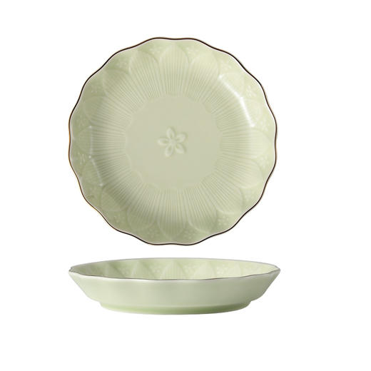 荷塘月色7艺佳花边盘（6941678015214） 商品图0