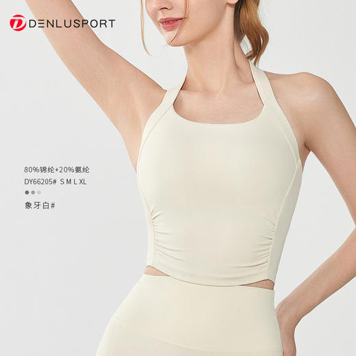 DENLUS 挂脖美背防震聚拢运动瑜伽背心普拉提健身文胸DY66205# 商品图6