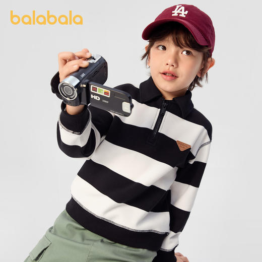 巴拉巴拉童装男童卫衣秋装女童长袖儿童上衣翻领半开襟宽松舒适潮 商品图1