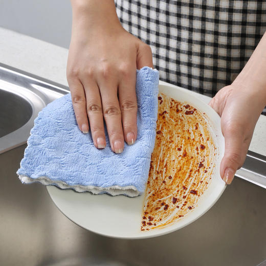 【批发】美丽雅去油易洗神奇抹布双层双面加厚款颜色随机 4张/包 商品图8