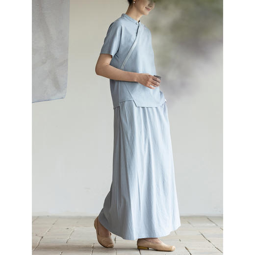 牧衣游棉混纺半身裙轻薄柔软舒适百搭半裙 小院幽 商品图3