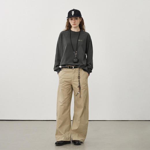 714street日系重磅字母印花长袖 秋季新款国潮纯棉宽松情侣T恤男 商品图3