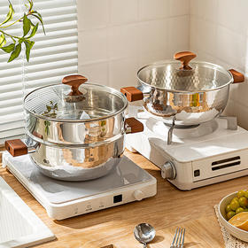 摩登主妇304不锈钢雪平汤锅家用加厚炖锅电磁炉煲汤双耳锅蒸煮锅