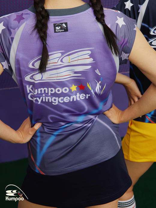 CryingCenter x kumpoo薰风羽毛球联名系列星星撞色小飞袖轻薄透气休闲赛服 商品图3