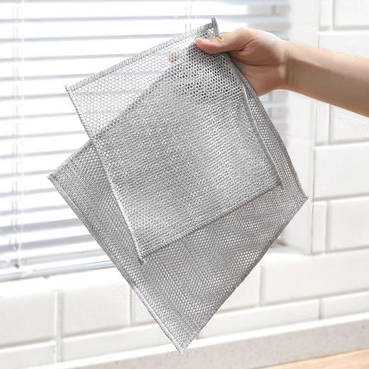 【批发】美丽雅双层加厚厨房银丝抹布刷锅强去污长25宽25 5片/包 商品图4