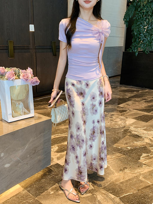 张心子【彼岸双生】高腰氛围感碎花半身裙 U2507018 商品图8