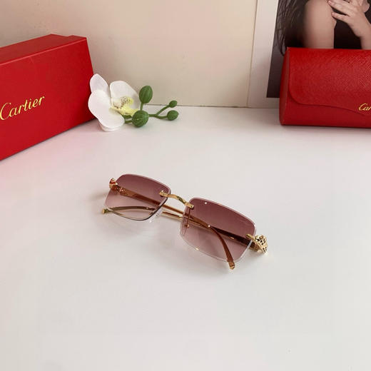 夏季特惠💰210 卡地亚 新款街拍太阳镜 无框时尚男女款墨镜 商品图5