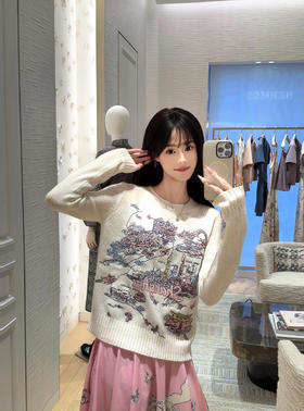 迪奥 25Fw早秋新款 南法风情地标上海刺绣羊绒针织衫（DQJ）