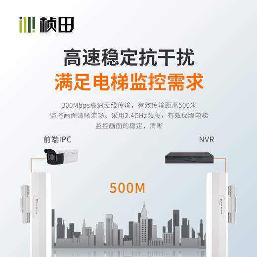 500米2.4G室外PoE百兆网桥一键配对 一对装GNT-CP51E03 商品图1