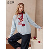 两三事 云绒苹谣 2025秋季新款趣味苹果贴布绣图案针织衫女配围巾 商品缩略图0