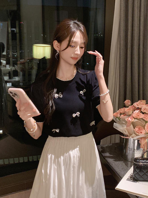 张心子【油画栀子】高腰口袋气质小白裙半身裙 U2507025 商品图4