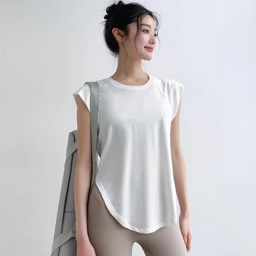 【限时秒】YOGACODE【火树银花系列】新款纯色瑜伽服上衣背心女宽松显瘦遮肉户外跑步训练运动上衣短袖DSG420-1 商品图0