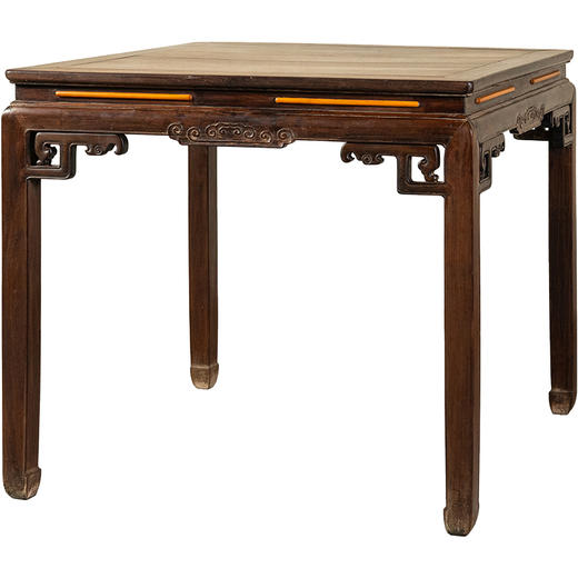 清	红木嵌黄杨木五珠连云八仙桌 商品图5