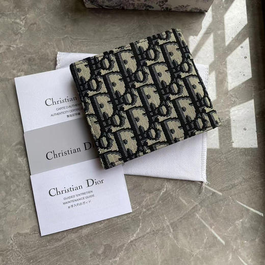 DIOR迪奥 Oblique 经典老花印花对折翻盖 牛皮 零钱包卡包钱包 男款（HH） 商品图1