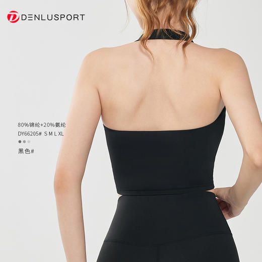 DENLUS 挂脖美背防震聚拢运动瑜伽背心普拉提健身文胸DY66205# 商品图12