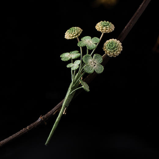 【林栖设计小店】【手工钩花】四叶草胸针原创设计感2025秋季新款配饰女2953309 商品图0