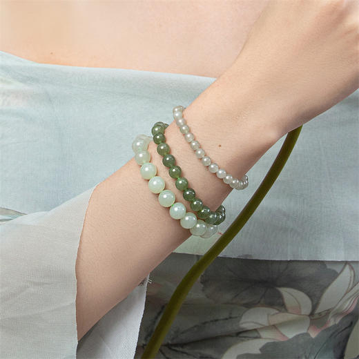 和田玉手链 中国风叠戴玉手串手链DIY搭配串珠女士礼物MEMORA诗普琳NB005001、NB007102、NB007101 商品图2