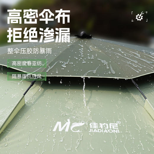 佳钓尼双弯拐杖伞多项调节伏魔扣花机械伞青苔 商品图3