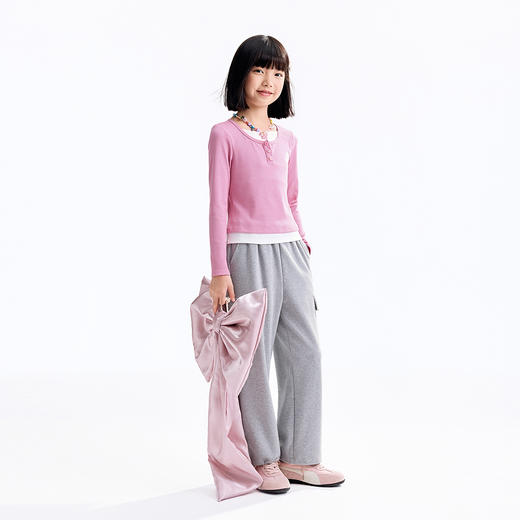 【实体店同款】女童长袖针织衫秋季新款安奈儿童装AG531438 商品图5