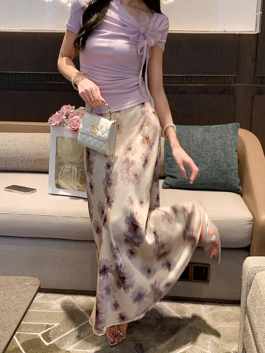 张心子【彼岸双生】高腰氛围感碎花半身裙 U2507018 商品图11