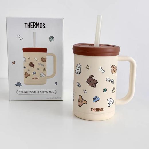 (5起少3元)THEMOS膳魔师吸管保温咖啡杯600ml萌宠系列（三种颜色） 商品图1