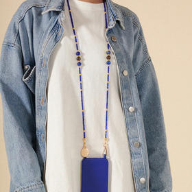 订购6周到｜La Coque Française-IRIS-蓝色 串珠 长款 手机链［法国设计师］