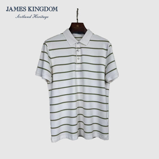 占姆士短袖POLO衫男士2025夏季潮流条纹休闲T恤翻领半袖上衣 商品图4