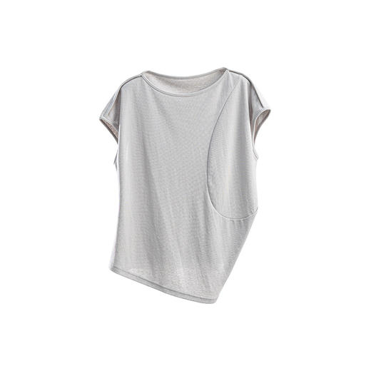 绽放旅行女装438朵/【黑白灰系列·自由T】汉麻棉针织混纺短袖T恤 商品图4