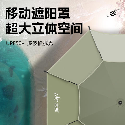 佳钓尼双弯拐杖伞多项调节伏魔扣花机械伞青苔 商品图4