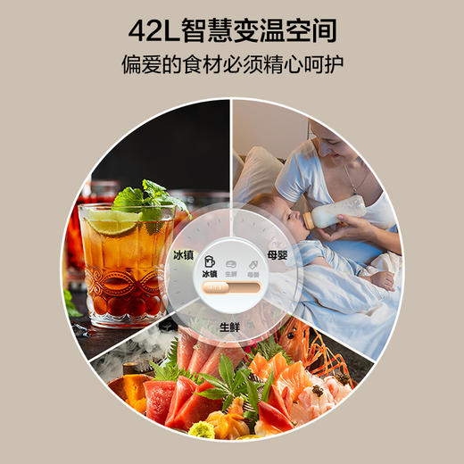 TCL 409升十字对开四开门白色冰箱 一级变频 离子杀菌除味 风冷无霜冰箱 R409V3-U 商品图5