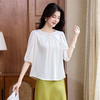 ASE2025年夏季真丝上新气质圆领时尚小清新修身显瘦高端纯色套头小衫 商品缩略图2