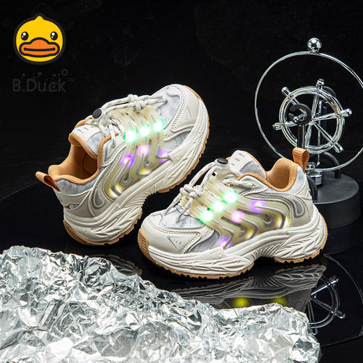 B.Duck小黄鸭童鞋春秋儿童休闲鞋灯鞋27-34 B3686832 商品图2