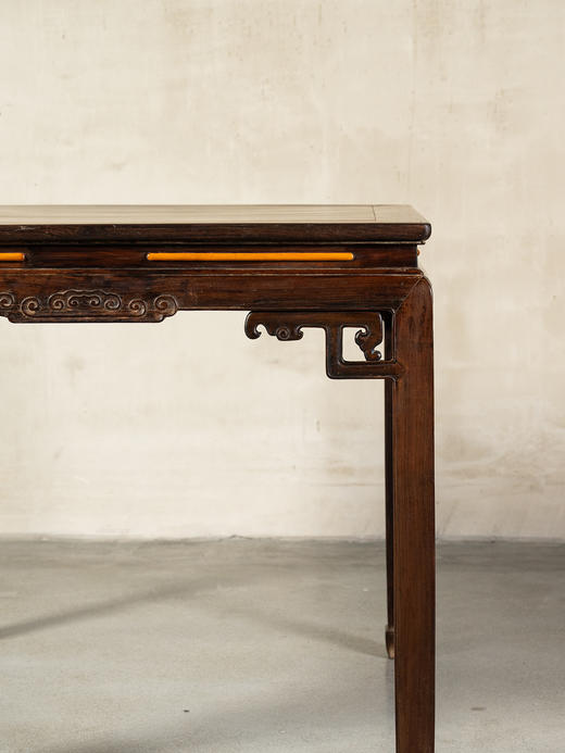 清	红木嵌黄杨木五珠连云八仙桌 商品图2