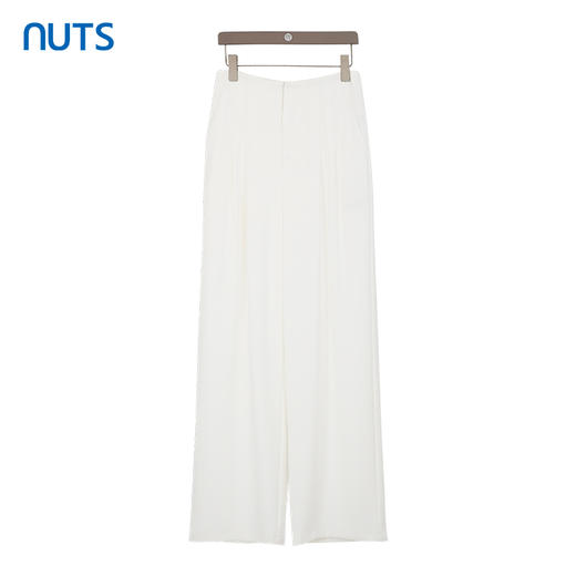 NUTS商场同款夏季白色简约高腰显瘦阔腿休闲长裤女423072238 商品图0