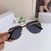 夏季特惠💰220 普拉达 时尚欧美双梁金属太阳镜 防晒防紫外线商务蛤蟆框墨镜 男女户外遮阳眼镜 商品缩略图4