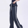 【限时秒】YOGACODE【火树银花系列】松弛百搭运动裤休闲女荷叶边设计芭蕾风时尚款侧边条纹直筒阔腿裤DWL125619 商品缩略图0
