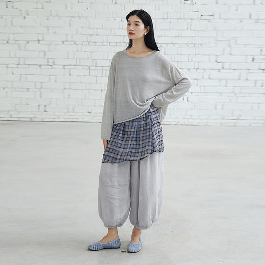 绽放103朵/【黑白灰系列】不规则经典撞色格纹下摆叠穿网纱屁帘女 商品图1