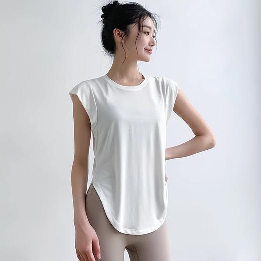 【限时秒】YOGACODE【火树银花系列】新款纯色瑜伽服上衣背心女宽松显瘦遮肉户外跑步训练运动上衣短袖DSG420-1 商品图1