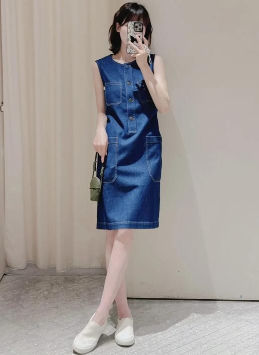【高品质私服】【IC轻薄棉弹牛仔及膝连衣裙】经典藏青色牛仔 配色隽永 不易过时，优雅又性感N1281-CC【无标出货 介意慎拍】 商品图6
