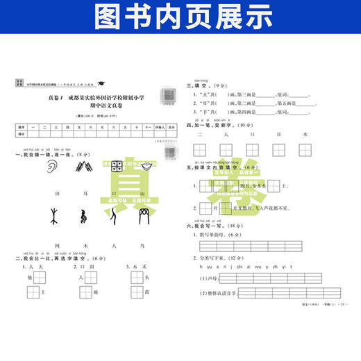 四川名卷小学一二三四五六年级语文数学上下册同步试卷人教版北师大重点名校单元期末真卷百校联盟 商品图3