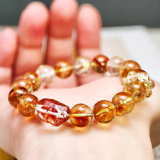 易祈吉祥黄塔晶手串金发晶饰品胶花水晶女款送礼 商品图4