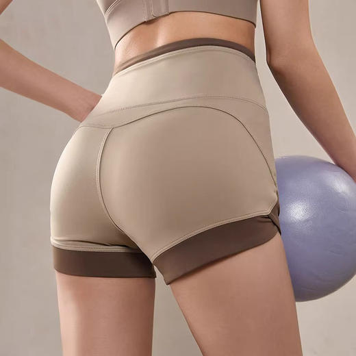 【限时秒】YOGACODE【火树银花系列】裸感瑜伽短裤三分裤无尴尬线高腰收腹提臀户外跑步健身运动短裤DSS556-1 商品图0