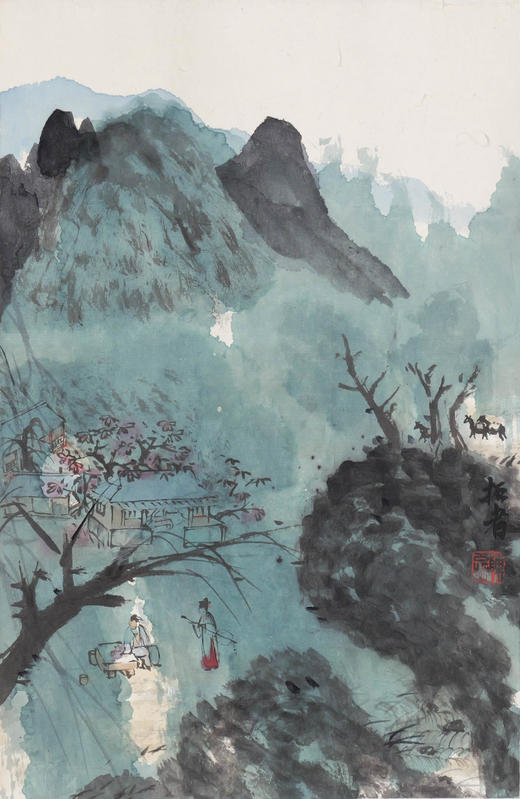 陈公拓《山水之一》国画原作36CM*23CM 手绘宣纸山水作品 商品图3