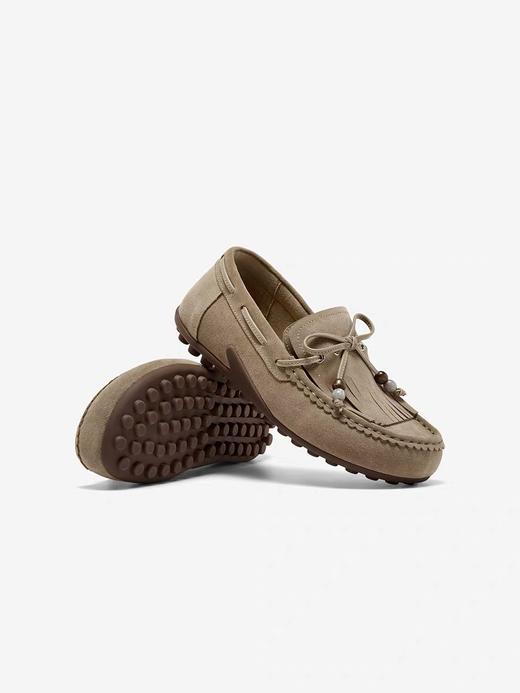 【云粉节】 【拔佳】BF楼Bata乐福鞋女2025秋款英伦风牛剖皮通勤百搭豆豆鞋73112CA5   吊牌价899  活动价499 商品图3