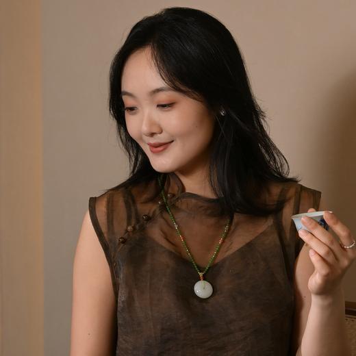 【茶香器韵】新疆和田玉 羊脂白 平安扣（赠和田玉项链） 圆满天成 雪脂凝润 商品图1