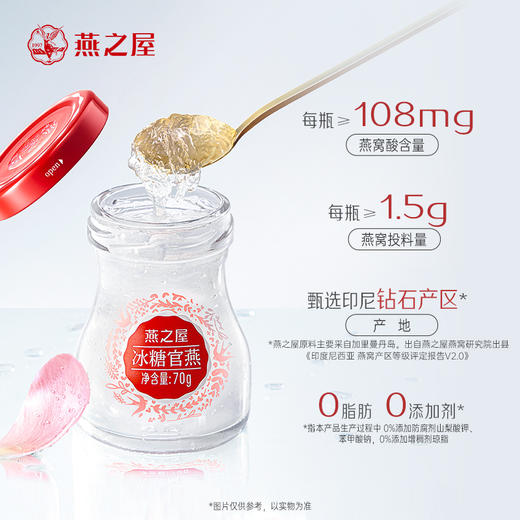 【爆款2人成团】燕之屋即食冰糖官燕花漾瓶礼盒70g*5瓶ag 商品图4