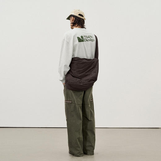 714street日系重磅字母印花长袖 秋季新款国潮纯棉宽松情侣T恤男 商品图2